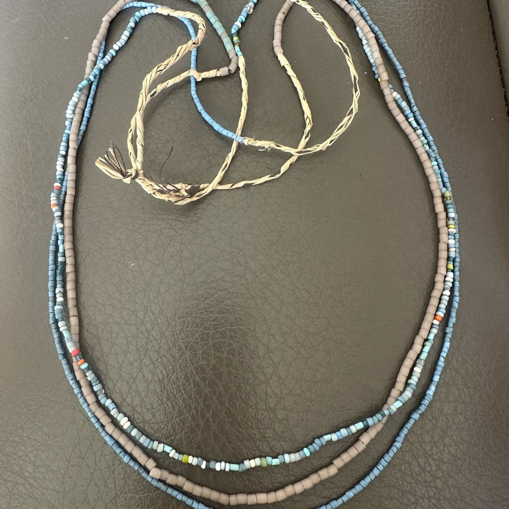 Three Earthy Handcrafted Multicolor Beaded Unique Necklaces.